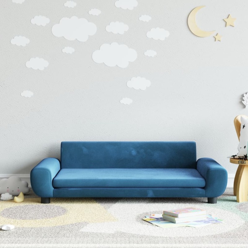vidaXL Sofá para niños de terciopelo azul 100x54x33 cm vidaXL Sofá para niños de terciopelo azul 100x54x33 cm