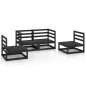 vidaXL Juego de muebles de jardín 4 piezas negro madera maciza de pino 