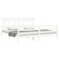 vidaXL Estructura cama de matrimonio con cabecero madera maciza blanco vidaXL Estructura cama de matrimonio con cabecero madera maciza blanco