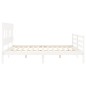 vidaXL Estructura cama de matrimonio con cabecero madera maciza blanco vidaXL Estructura cama de matrimonio con cabecero madera maciza blanco