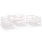 vidaXL Set de salón de jardín de 7 piezas blanco madera maciza de pino vidaXL Set de salón de jardín de 7 piezas blanco madera maciza de pino