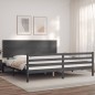 vidaXL Estructura de cama con cabecero madera maciza gris 200x200 cm vidaXL Estructura de cama con cabecero madera maciza gris 200x200 cm