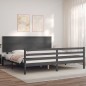 vidaXL Estructura de cama con cabecero madera maciza gris 200x200 cm vidaXL Estructura de cama con cabecero madera maciza gris 200x200 cm