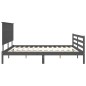vidaXL Estructura de cama con cabecero madera maciza gris 200x200 cm vidaXL Estructura de cama con cabecero madera maciza gris 200x200 cm