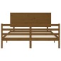 vidaXL Estructura de cama matrimonio con cabecero madera marrón miel vidaXL Estructura de cama matrimonio con cabecero madera marrón miel