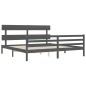 vidaXL Estructura de cama con cabecero madera maciza gris 200x200 cm vidaXL Estructura de cama con cabecero madera maciza gris 200x200 cm
