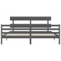 vidaXL Estructura de cama con cabecero madera maciza gris 200x200 cm vidaXL Estructura de cama con cabecero madera maciza gris 200x200 cm