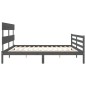 vidaXL Estructura de cama con cabecero madera maciza gris 200x200 cm vidaXL Estructura de cama con cabecero madera maciza gris 200x200 cm