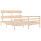 vidaXL Estructura de cama de matrimonio con cabecero madera maciza vidaXL Estructura de cama de matrimonio con cabecero madera maciza