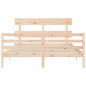vidaXL Estructura de cama de matrimonio con cabecero madera maciza vidaXL Estructura de cama de matrimonio con cabecero madera maciza