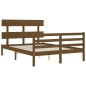 vidaXL Estructura cama y cabecero madera maciza marrón miel 140x200 cm