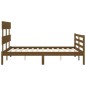 vidaXL Estructura cama y cabecero madera maciza marrón miel 140x200 cm
