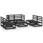 vidaXL Juego de muebles de jardín 7 piezas negro madera maciza de pino vidaXL Juego de muebles de jardín 7 piezas negro madera maciza de pino