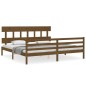 vidaXL Estructura cama y cabecero madera maciza marrón miel 200x200 cm vidaXL Estructura cama y cabecero madera maciza marrón miel 200x200 cm