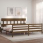vidaXL Estructura cama y cabecero madera maciza marrón miel 200x200 cm vidaXL Estructura cama y cabecero madera maciza marrón miel 200x200 cm
