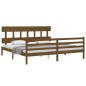 vidaXL Estructura cama y cabecero madera maciza marrón miel 200x200 cm vidaXL Estructura cama y cabecero madera maciza marrón miel 200x200 cm