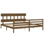 vidaXL Estructura cama y cabecero madera maciza marrón miel 200x200 cm vidaXL Estructura cama y cabecero madera maciza marrón miel 200x200 cm
