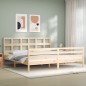 vidaXL Estructura de cama de matrimonio con cabecero madera maciza vidaXL Estructura de cama de matrimonio con cabecero madera maciza