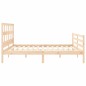 vidaXL Estructura de cama de matrimonio con cabecero madera maciza vidaXL Estructura de cama de matrimonio con cabecero madera maciza