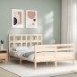 vidaXL Estructura de cama con cabecero madera maciza 140x200 cm vidaXL Estructura de cama con cabecero madera maciza 140x200 cm