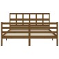 vidaXL Estructura de cama con cabecero madera marrón miel 160x200 cm