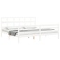 vidaXL Estructura de cama con cabecero madera maciza blanco 200x200 cm vidaXL Estructura de cama con cabecero madera maciza blanco 200x200 cm