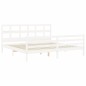 vidaXL Estructura de cama con cabecero madera maciza blanco 200x200 cm vidaXL Estructura de cama con cabecero madera maciza blanco 200x200 cm