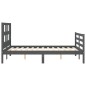 vidaXL Estructura de cama con cabecero madera maciza gris 140x200 cm vidaXL Estructura de cama con cabecero madera maciza gris 140x200 cm
