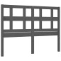 vidaXL Estructura de cama con cabecero madera maciza gris 140x200 cm vidaXL Estructura de cama con cabecero madera maciza gris 140x200 cm