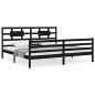 vidaXL Estructura de cama con cabecero madera maciza negro 200x200 cm vidaXL Estructura de cama con cabecero madera maciza negro 200x200 cm