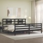 vidaXL Estructura de cama con cabecero madera maciza negro 200x200 cm vidaXL Estructura de cama con cabecero madera maciza negro 200x200 cm