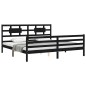 vidaXL Estructura de cama con cabecero madera maciza negro 200x200 cm vidaXL Estructura de cama con cabecero madera maciza negro 200x200 cm