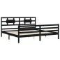 vidaXL Estructura de cama con cabecero madera maciza negro 200x200 cm vidaXL Estructura de cama con cabecero madera maciza negro 200x200 cm