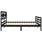 vidaXL Estructura de cama con cabecero madera maciza negro 200x200 cm vidaXL Estructura de cama con cabecero madera maciza negro 200x200 cm