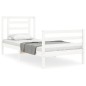 vidaXL Estructura de cama con cabecero madera maciza blanco 90x200 cm vidaXL Estructura de cama con cabecero madera maciza blanco 90x200 cm