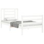 vidaXL Estructura de cama con cabecero madera maciza blanco 90x200 cm vidaXL Estructura de cama con cabecero madera maciza blanco 90x200 cm