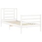 vidaXL Estructura de cama con cabecero madera maciza blanco 90x200 cm vidaXL Estructura de cama con cabecero madera maciza blanco 90x200 cm