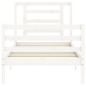 vidaXL Estructura de cama con cabecero madera maciza blanco 90x200 cm vidaXL Estructura de cama con cabecero madera maciza blanco 90x200 cm