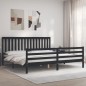 vidaXL Estructura de cama con cabecero madera maciza negro 200x200 cm vidaXL Estructura de cama con cabecero madera maciza negro 200x200 cm
