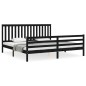 vidaXL Estructura de cama con cabecero madera maciza negro 200x200 cm vidaXL Estructura de cama con cabecero madera maciza negro 200x200 cm
