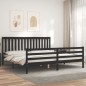 vidaXL Estructura de cama con cabecero madera maciza negro 200x200 cm vidaXL Estructura de cama con cabecero madera maciza negro 200x200 cm