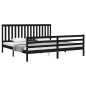 vidaXL Estructura de cama con cabecero madera maciza negro 200x200 cm vidaXL Estructura de cama con cabecero madera maciza negro 200x200 cm