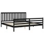 vidaXL Estructura de cama con cabecero madera maciza negro 200x200 cm vidaXL Estructura de cama con cabecero madera maciza negro 200x200 cm