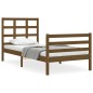 vidaXL Estructura cama y cabecero madera maciza marrón miel 100x200 cm vidaXL Estructura cama y cabecero madera maciza marrón miel 100x200 cm
