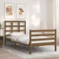 vidaXL Estructura cama y cabecero madera maciza marrón miel 100x200 cm vidaXL Estructura cama y cabecero madera maciza marrón miel 100x200 cm