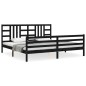 vidaXL Estructura de cama con cabecero madera maciza negro 200x200 cm vidaXL Estructura de cama con cabecero madera maciza negro 200x200 cm