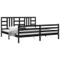 vidaXL Estructura de cama con cabecero madera maciza negro 200x200 cm vidaXL Estructura de cama con cabecero madera maciza negro 200x200 cm