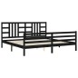 vidaXL Estructura de cama con cabecero madera maciza negro 200x200 cm vidaXL Estructura de cama con cabecero madera maciza negro 200x200 cm