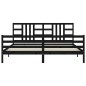 vidaXL Estructura de cama con cabecero madera maciza negro 200x200 cm vidaXL Estructura de cama con cabecero madera maciza negro 200x200 cm