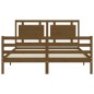 vidaXL Estructura de cama matrimonio con cabecero madera marrón miel